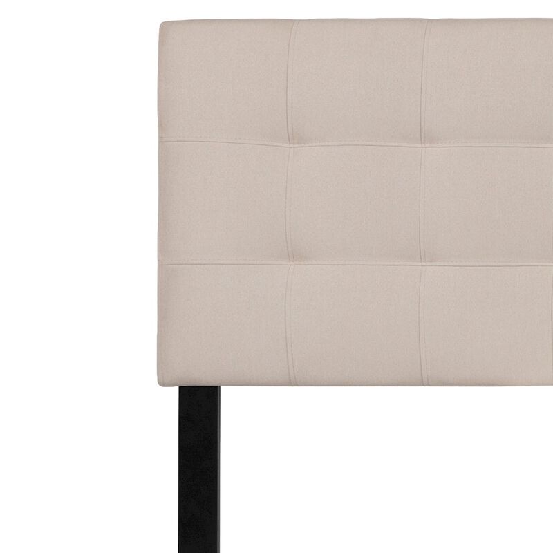 Flash Furniture Tufted Upholstered King Size Headboard in Beige Fabric image number 3