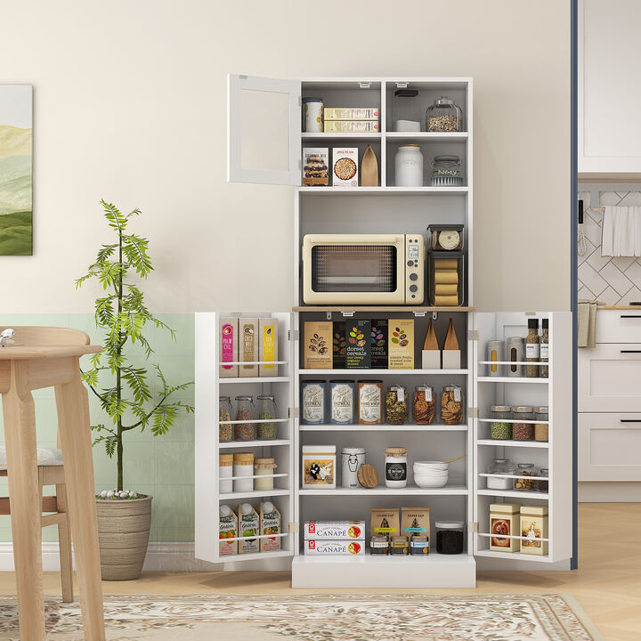 Hivvago Kitchen Storage Cabinet with Microwave Space