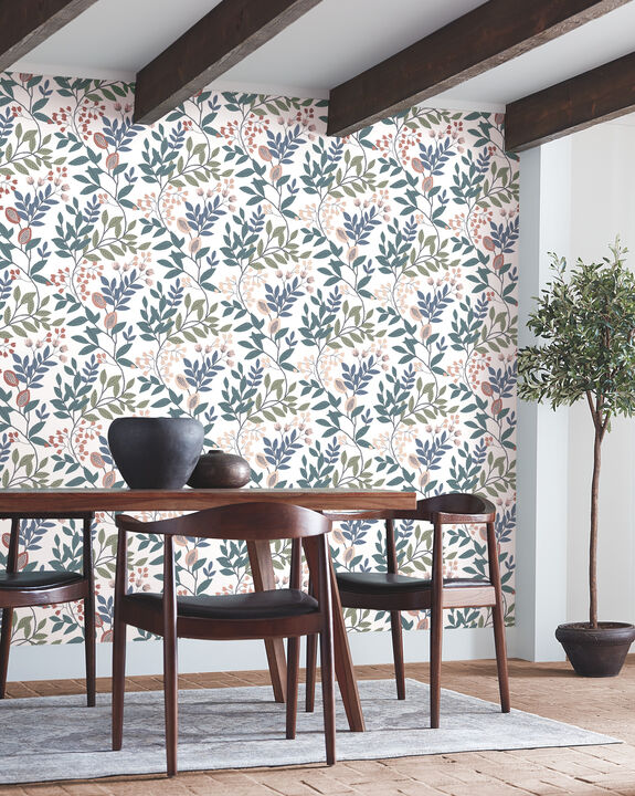 Eden Retreat Pink & Teal Wallpaper