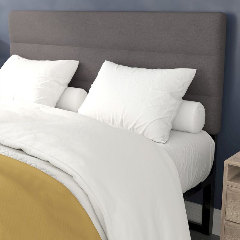 Flash Furniture Queen Channel Stitched Fabric Upholstered Headboard, from 44.5" to 57.25" - Gray image number 7