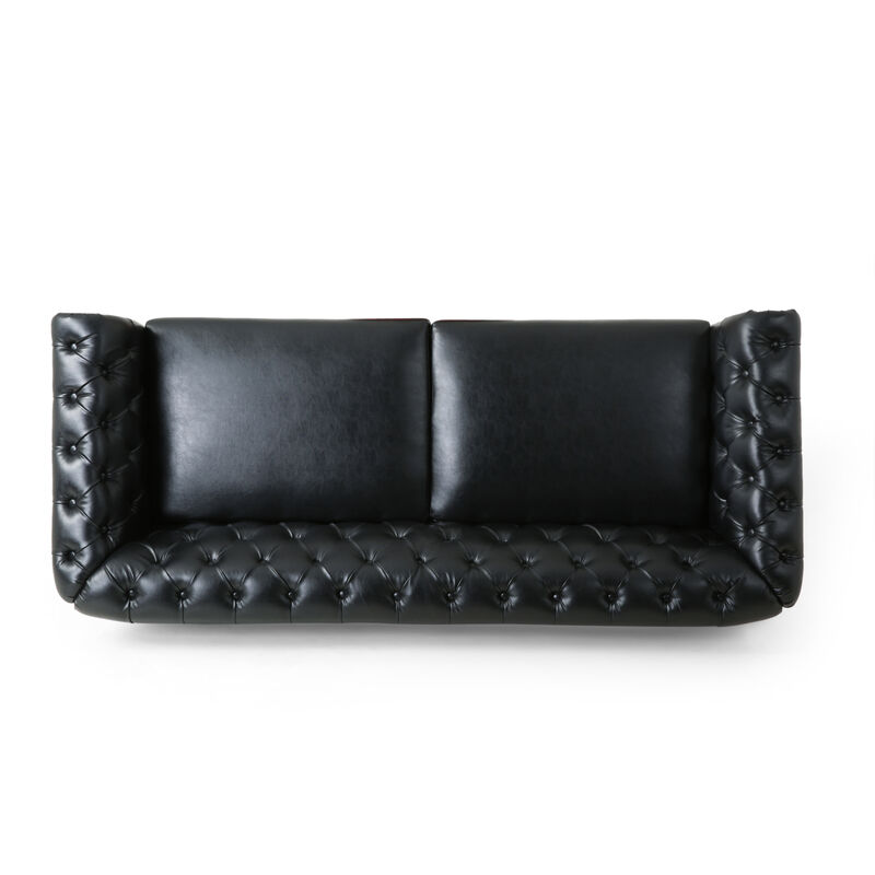 Merax Mirod Comfy 3-Seat Sofa with Wooden Legs, Retro Style for Living Room and Study Sofa image number 2
