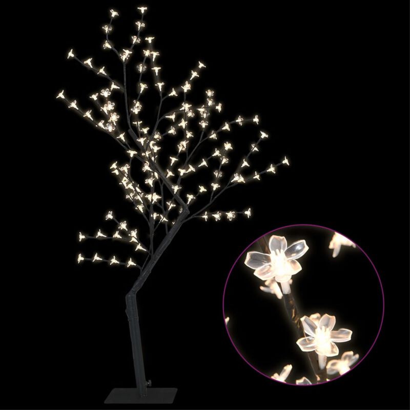 vidaXL Christmas Tree 128 LEDs Warm White Light Cherry Blossom 47.2"