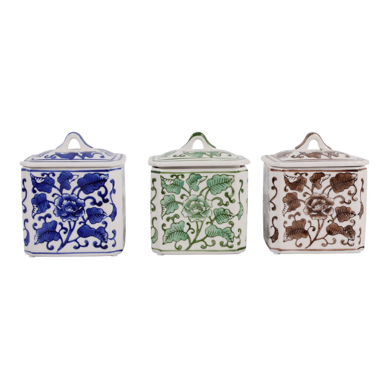 Set/3 Chinoiserie Jars, 6" image number 0