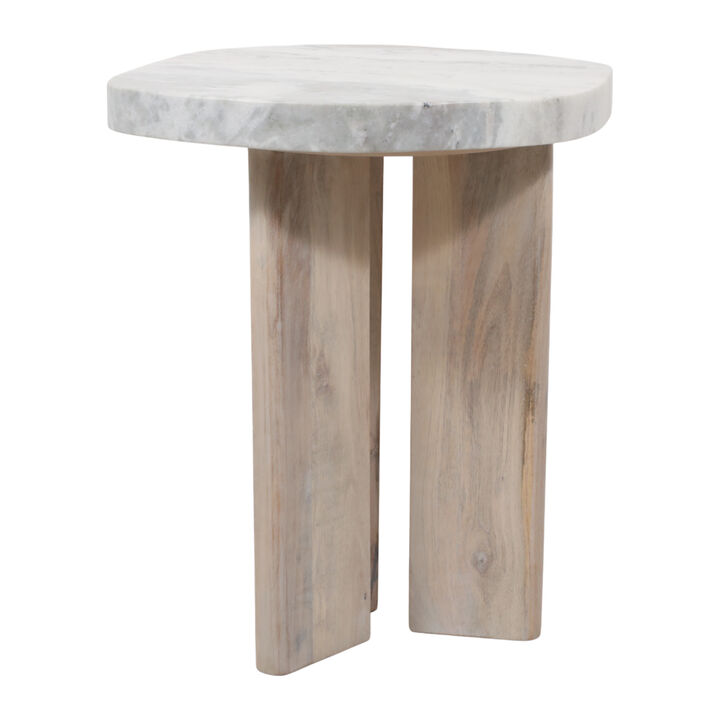 Gowermore Modern Marble Top Accent Table