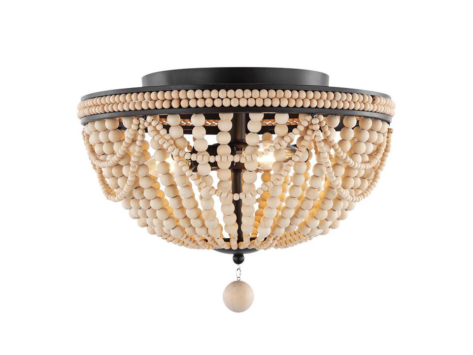 Dune 3-Light Bohemian Farmhouse Iron LED Semi Flush Mount