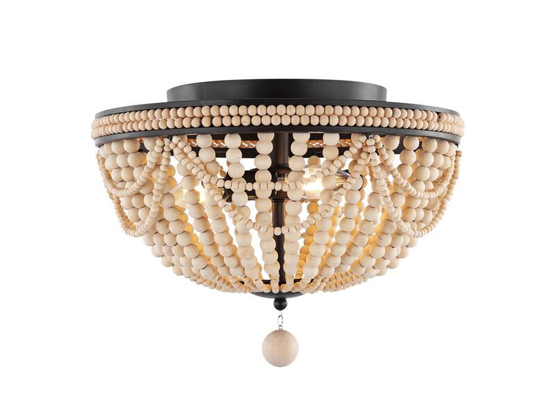 Dune 3-Light Bohemian Farmhouse Iron LED Semi Flush Mount