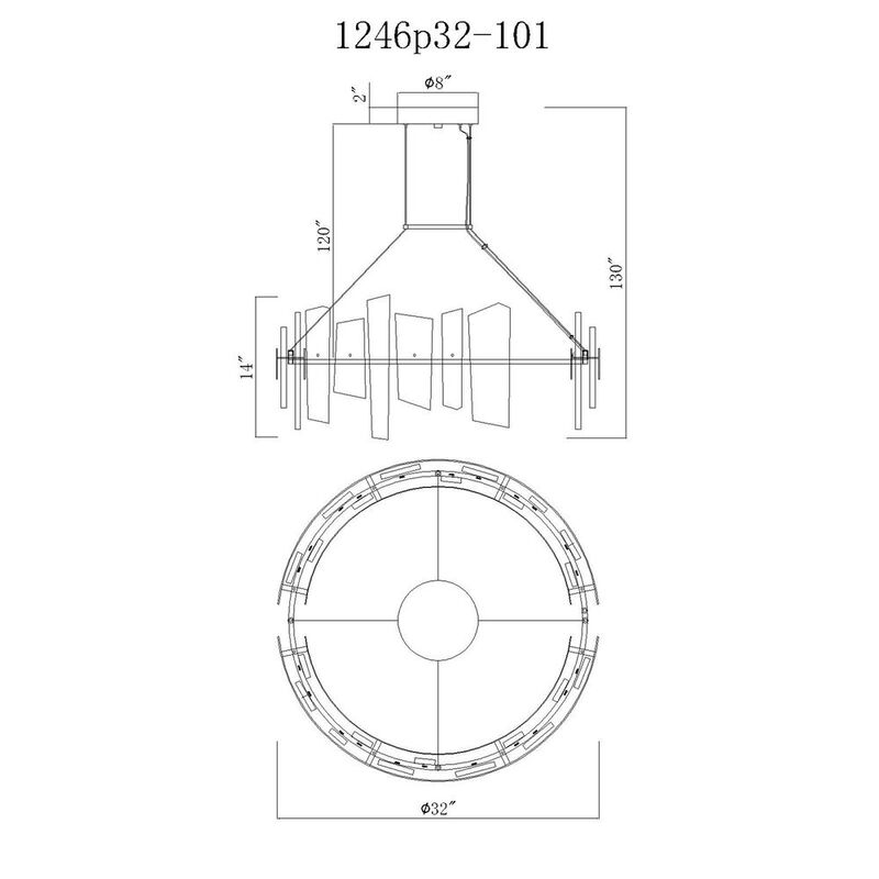 CWI Lighting Guadiana 32 in LED Black Chandelier