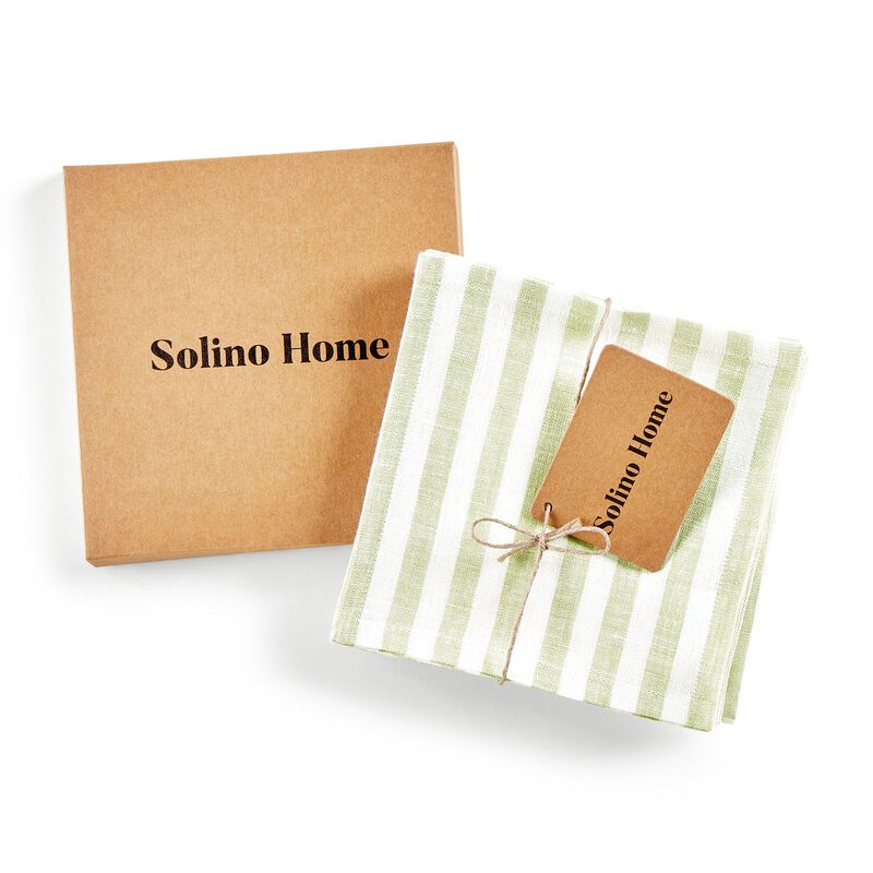 Linen Cocktail Napkins - Amalfi Stripe image number 1