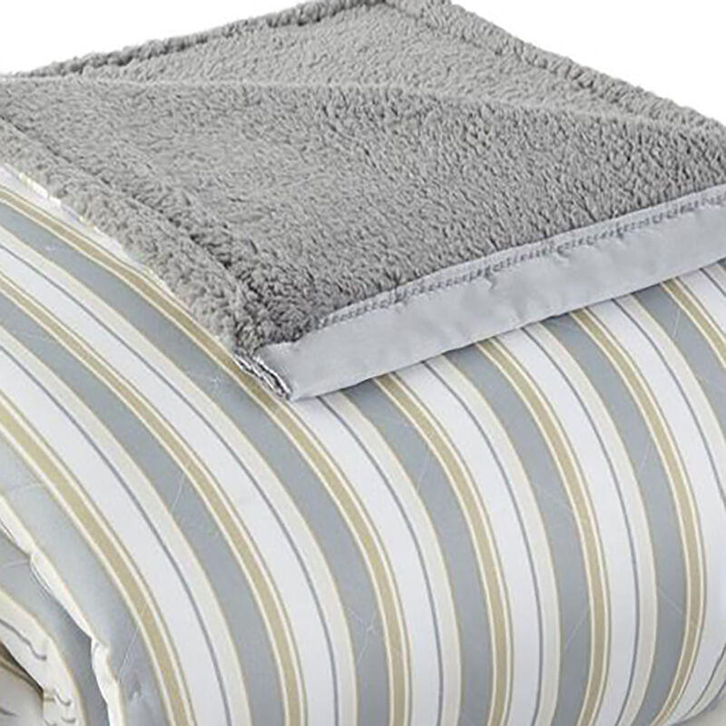 Shavel Micro Flannel Heating Technology Luxuriously Soft Solid Sherpa Electric Blanket - Full 72x84" - Ivory