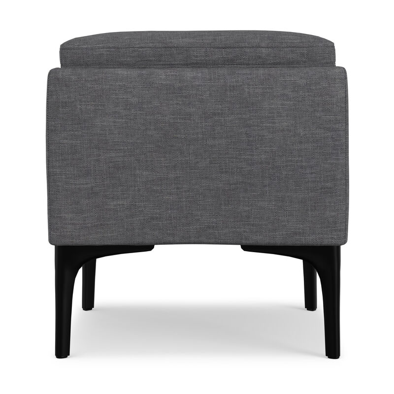 Natasha 18 inch Wide Mid Century Square Mid&nbsp;Century Storage Ottoman with Tray in Slate Grey Polyester Linen, Assembled image number 5