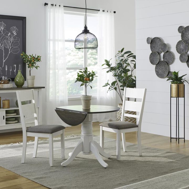Liberty Furniture Brook Bay Opt 3 Piece Drop Leaf Table Set in White
