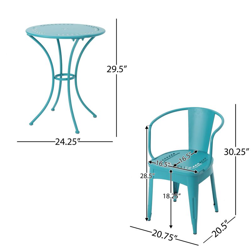 Skotux 3-Piece Metal Outdoor Bistro Set image number 9