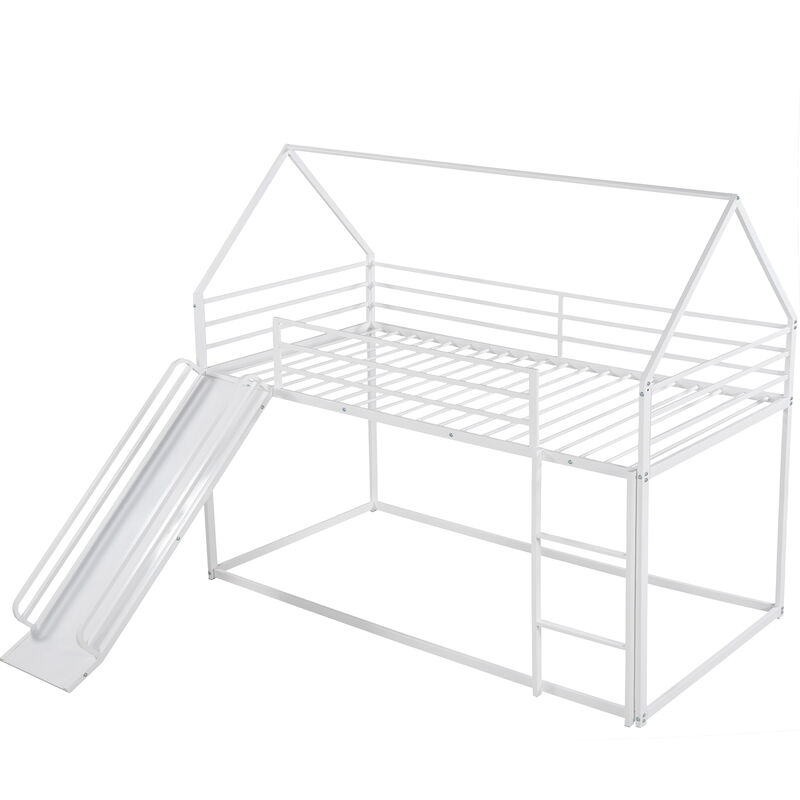 Merax House Bunk Bed with Ladder and Slide