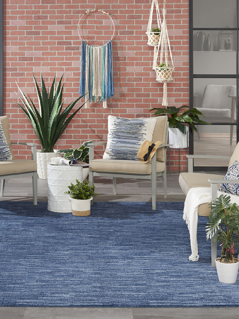 Nourison Essentials NRE01 Navy/Blue 7' x 10' Rug image number 1