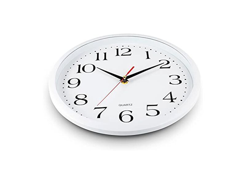 White Sweep Black Hands Wall Clock 12 Inch Silent Non Ticking Easy Read image number 3