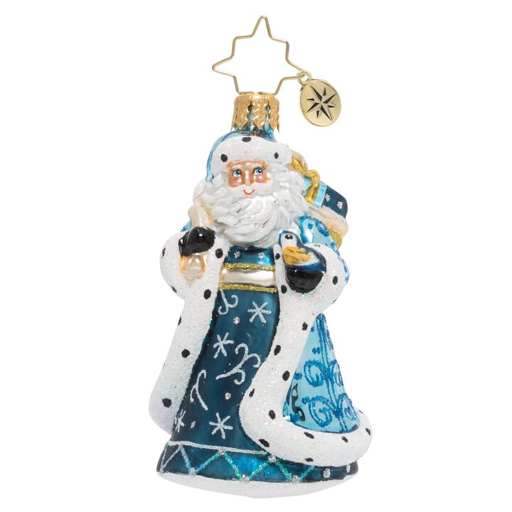 Christopher Radko Debonair Winter Santa Gem Glass Christmas Ornament 1020131