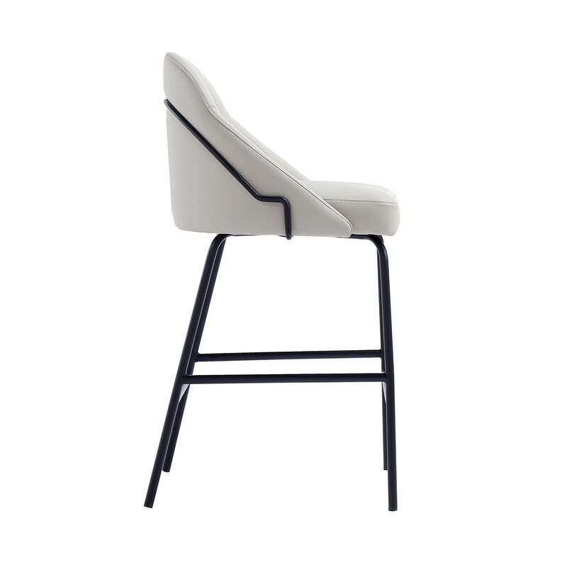 Gracie Counter Stools in Gray and Black (Set of 2)