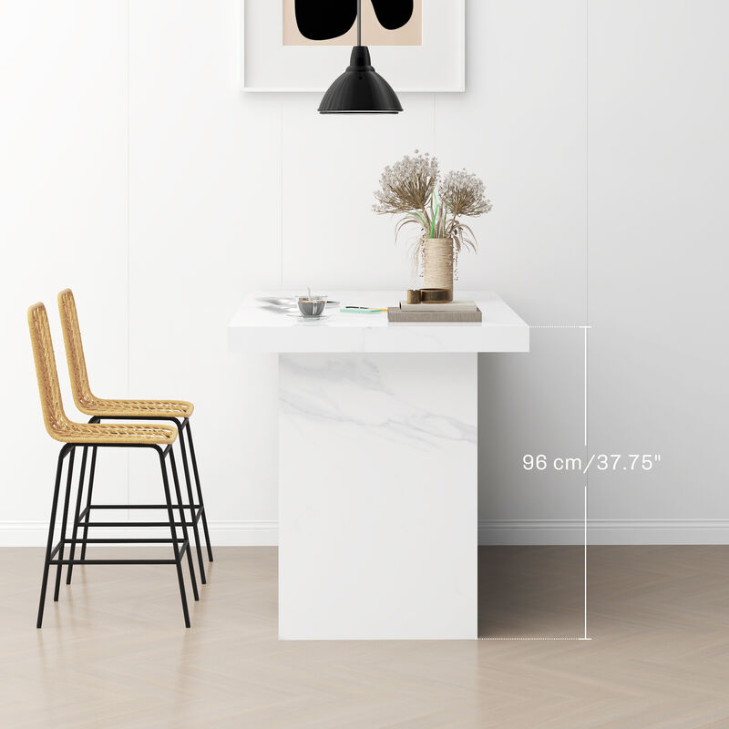 Hivvago Wicker Counter Stools Set of 4 with Steel Legs image number 5