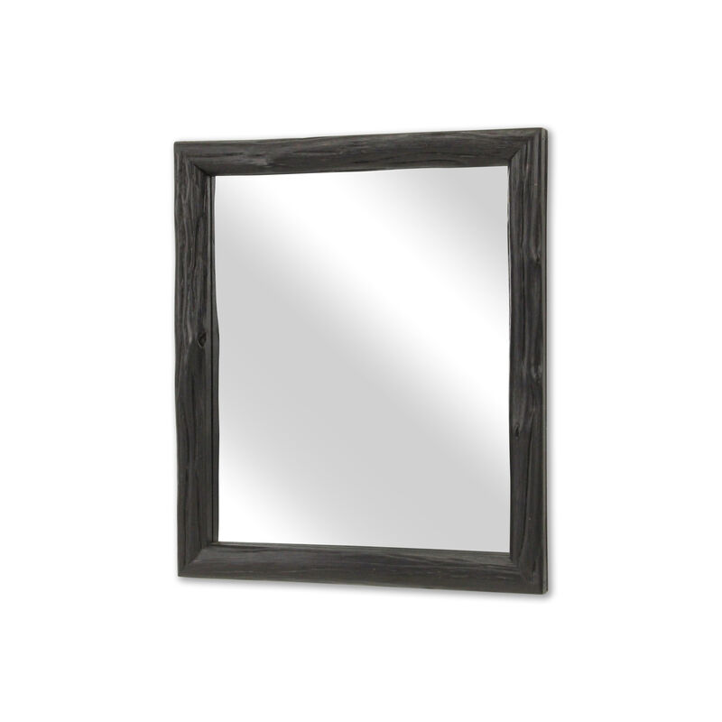 HomeRoots 20" Black Solid Wood Accent Mirror image number 3