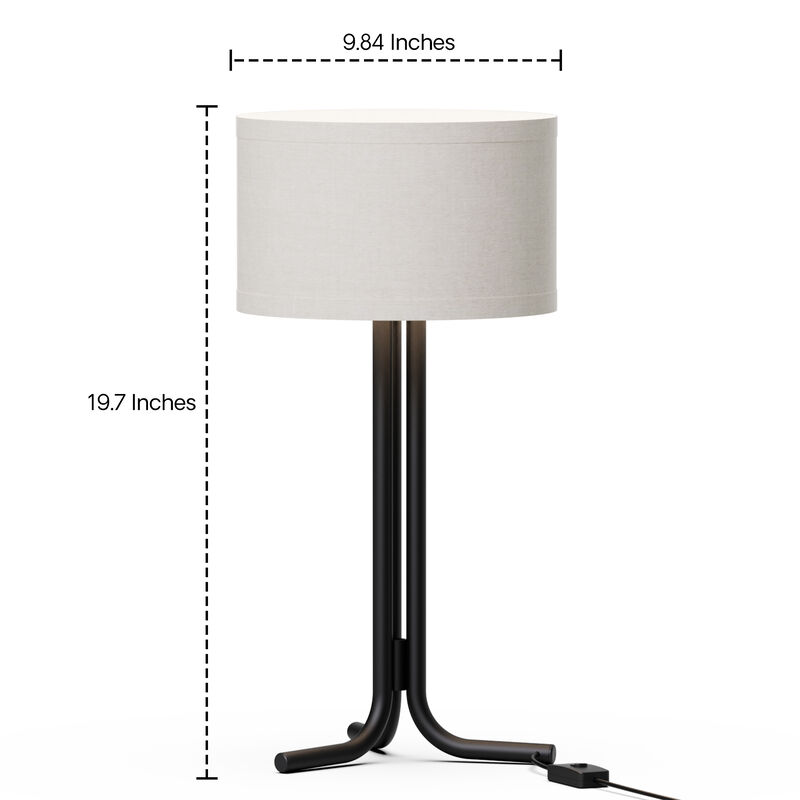 Classic Elegance 20 in. Table Lamp with Cylindrical Shade - Warm Ambient Lighting