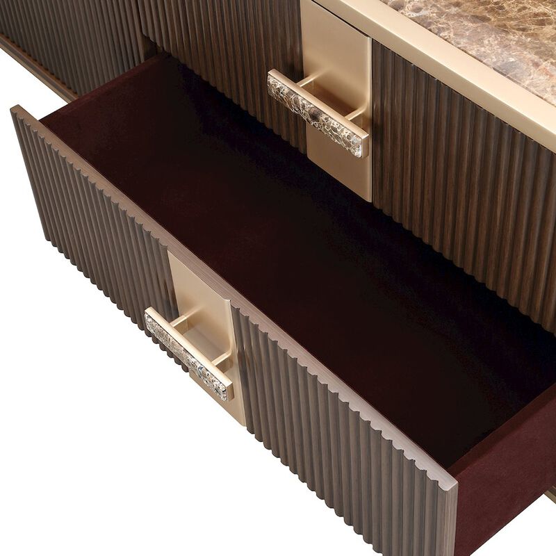 Michael Amini West Kensington Media Cabinet - Medium Espresso image number 6