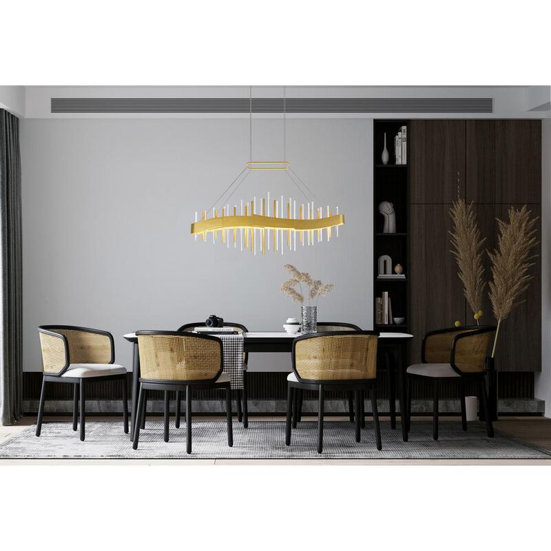 CWI Lighting Millipede 40 in LED Satin Gold Chandelier