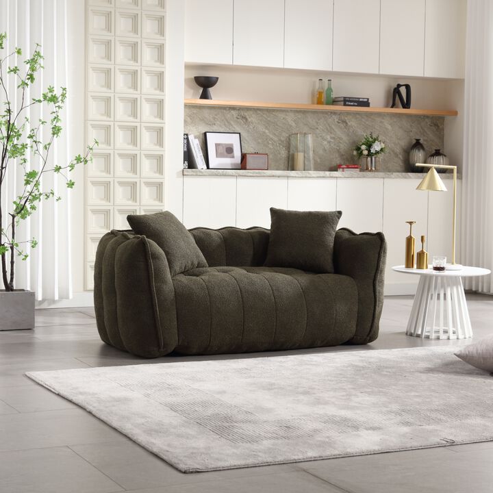 GOODSILO Large Square Recliner Sofa Beanbag Chair with High Resilience Foam Core for Two People Comfort