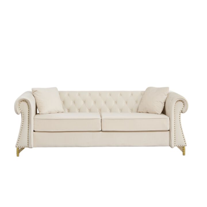 Brast Velvet Chesterfield Sofa