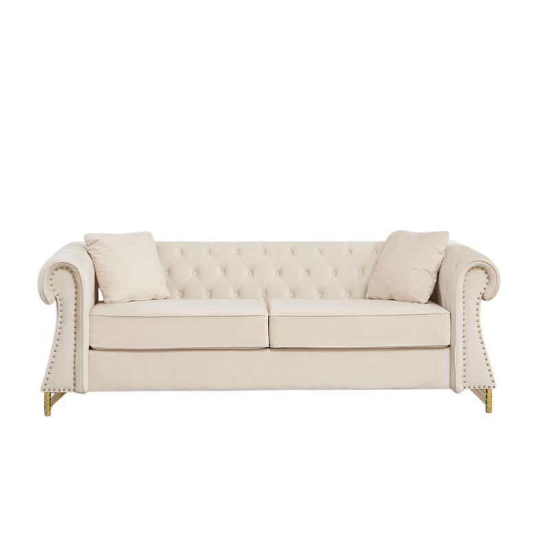 Brast Velvet Chesterfield Sofa image number 0