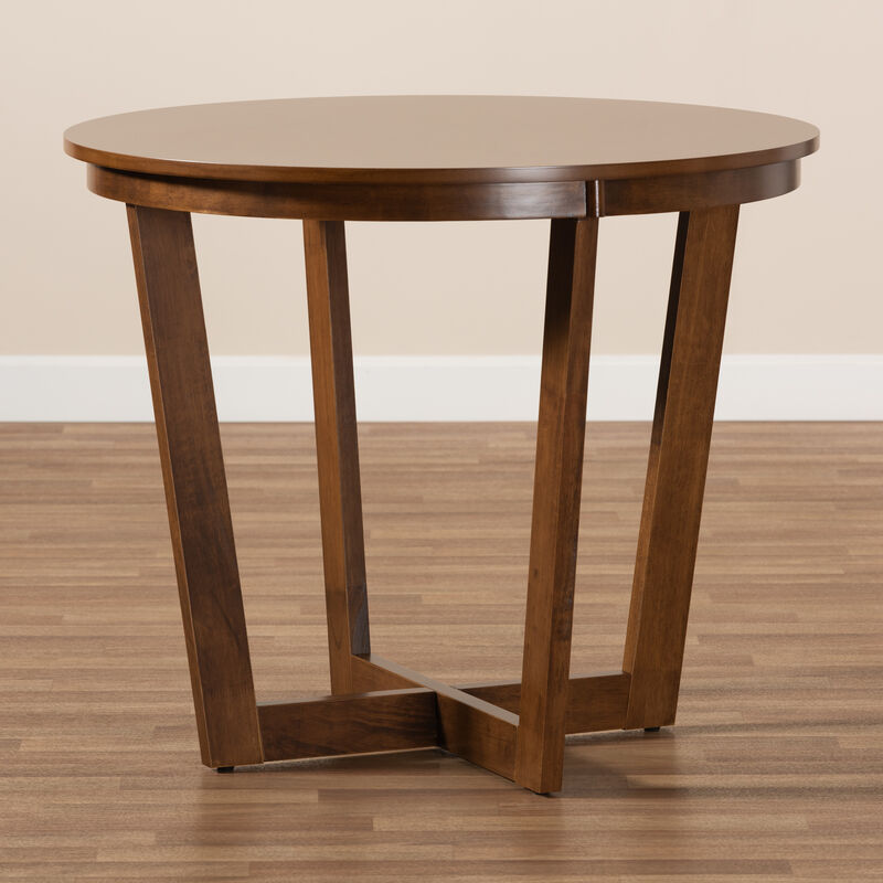 Baxton Studio Alayna Modern Dark Brown Finished 35 Inch Wide Round Wood Dining Table