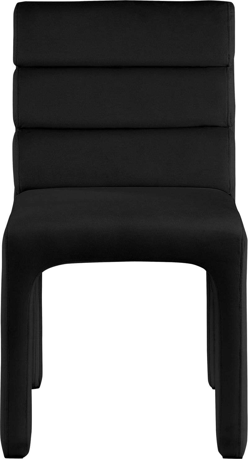 Meridian Furniture Kai Black Velvet Dining Chair, Set of 2 image number 4