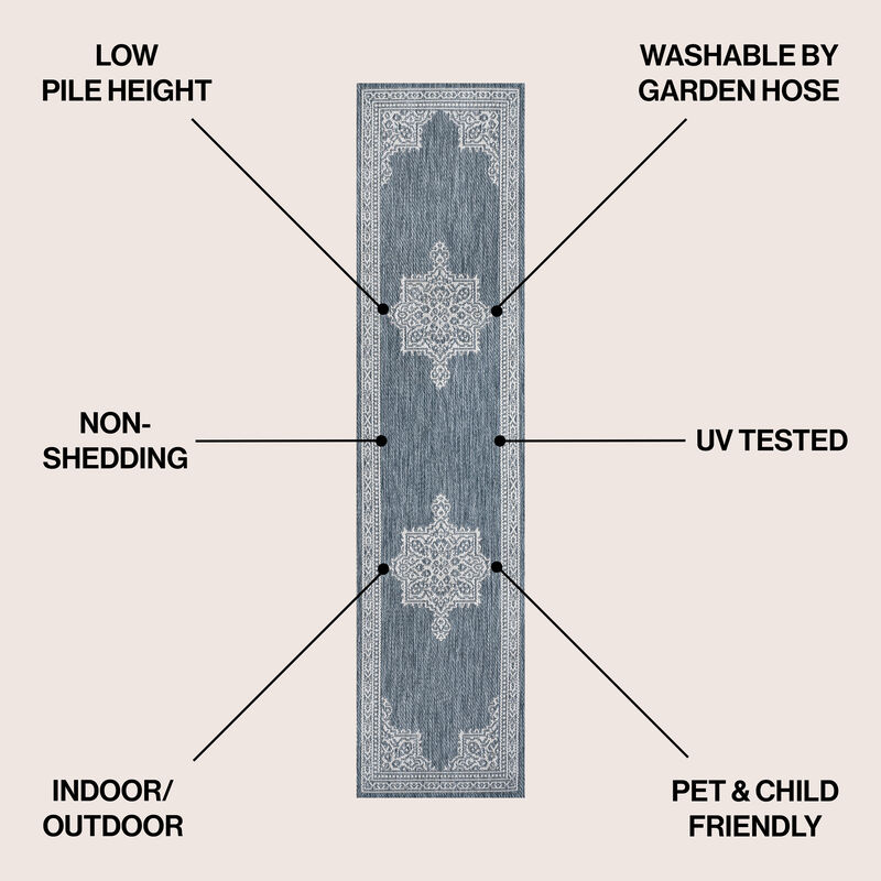 Arden Vintage Casual Medallion Indoor/Outdoor Area Rug