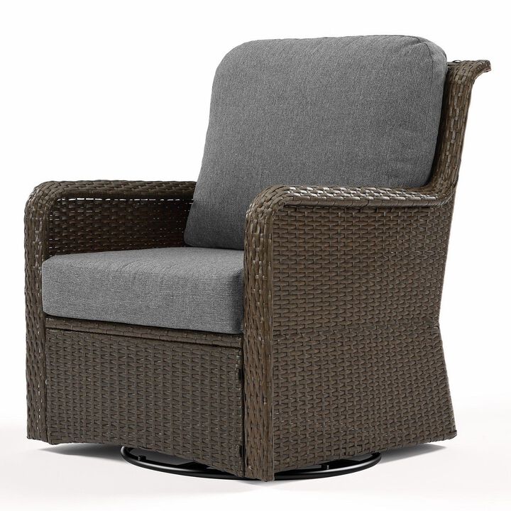 Tribesigns PE Rattan Patio Swivel Chair Outdoor Furniture
