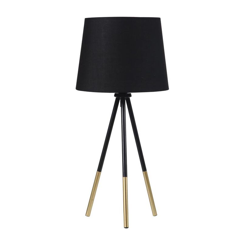 Hivvago 20" Gold Tripod Table Lamp With Black Empire Shade