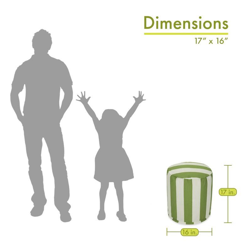 Majestic Home Goods Pouf Vertical Stripe Sage