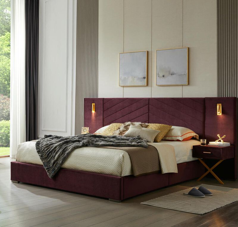 Nunmuk Velvet Upholstered Platform Bed image number 3