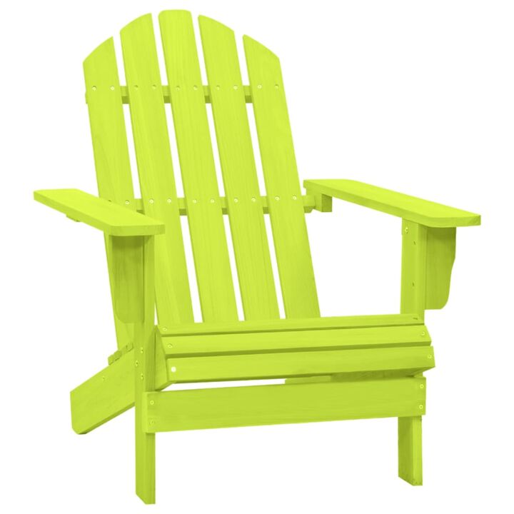 vidaXL Adirondack Chair in Solid Fir Wood - Comfy Ergonomic Design, Sturdy Structure, Ideal for Garden or Patio Use, Easy to Maintain, Stylish Green