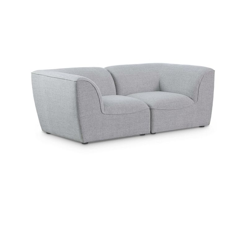 Meridian Furniture Miramar Grey Durable Linen Textured Modular Sofa