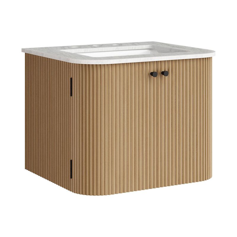 Zia 24" Wall-Mount Bathroom Vanity with Marble Sink image number 0