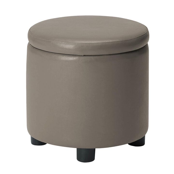 Convience Concept, Inc. Designs 4 Comfort Round Accent Storage Ottoman with Reversible Tray Lid