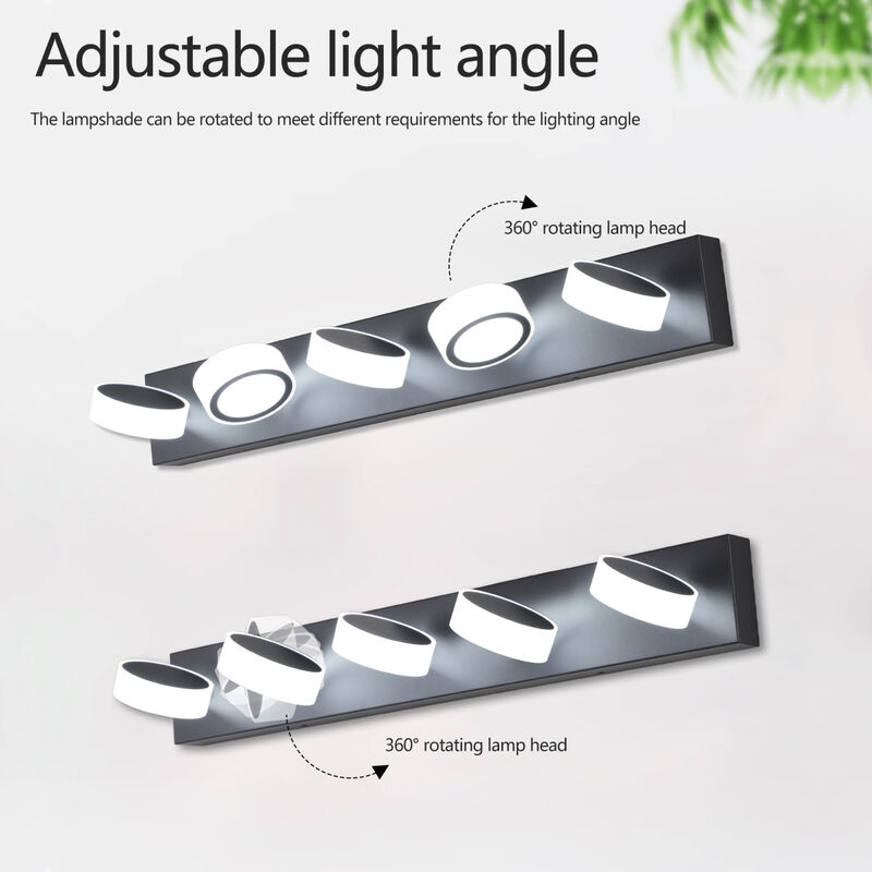 ELEMENT ACE Modern 5-Light LED Vanity Light Fixture, Wall Mounted Dimmable Indoor Lighting for Bathroom Mirror, Shower, Living Room and Dressing Room Use image number 9