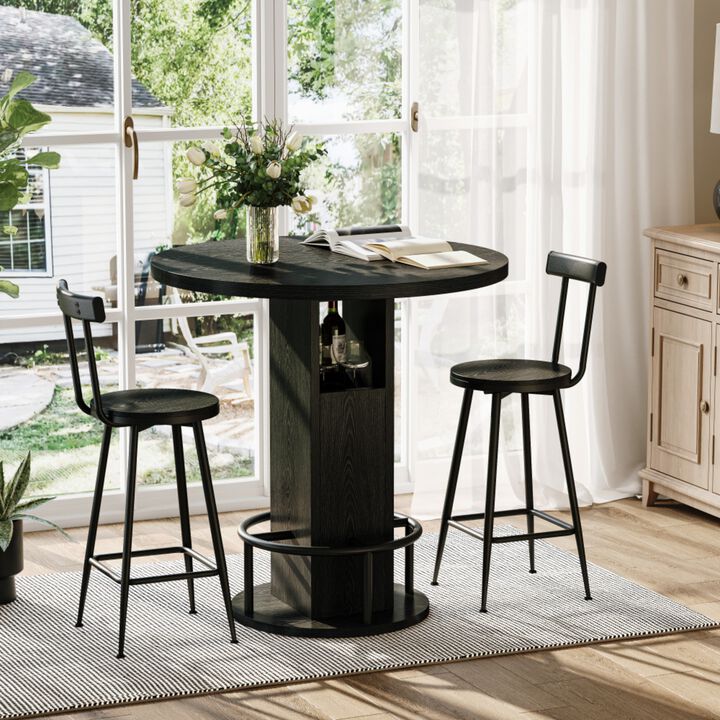 Naxvel 3‑Piece Bar Table and Stool Set