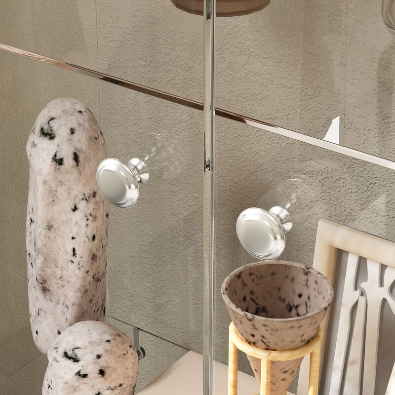 FUFU&GAGA Glass Display Cabinet with 4 Adjustable Shelves, Metal Base Drawer, (27.6" W x 13.8" D x 70.9" H), Black