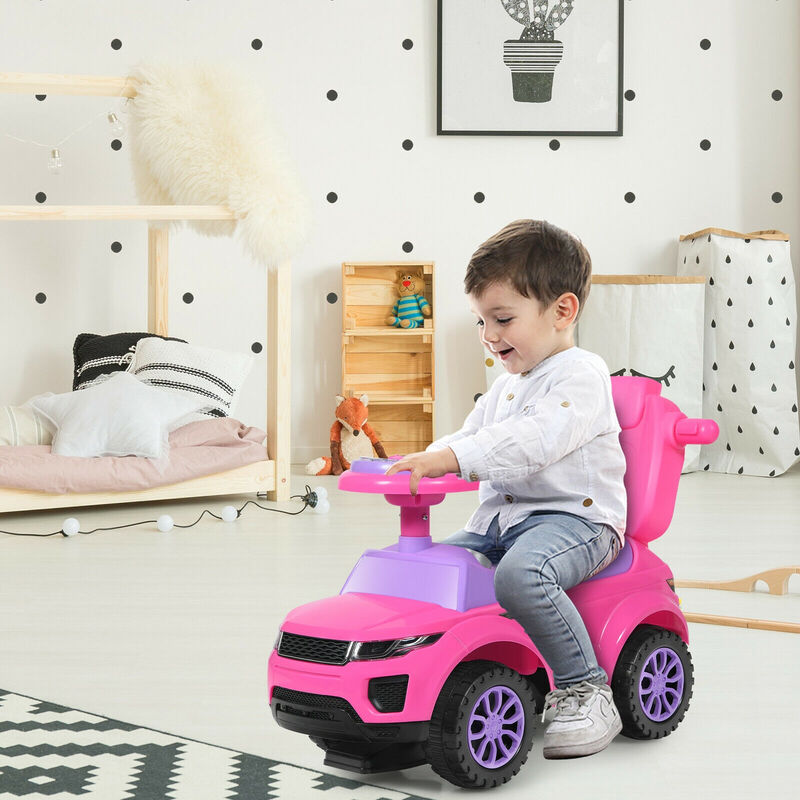 3 in 1 Toddler Ride On Push Car with Stroller Sliding Design and Music image number 3