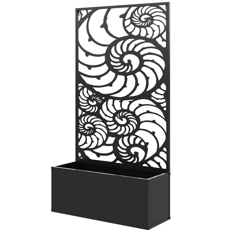 Hivvago Outdoor Metal Planter Box with Built-In Trellis image number 0