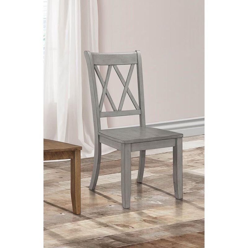 Streamdale Transitional Gray Side Chairs Set, Double-X Design image number 6