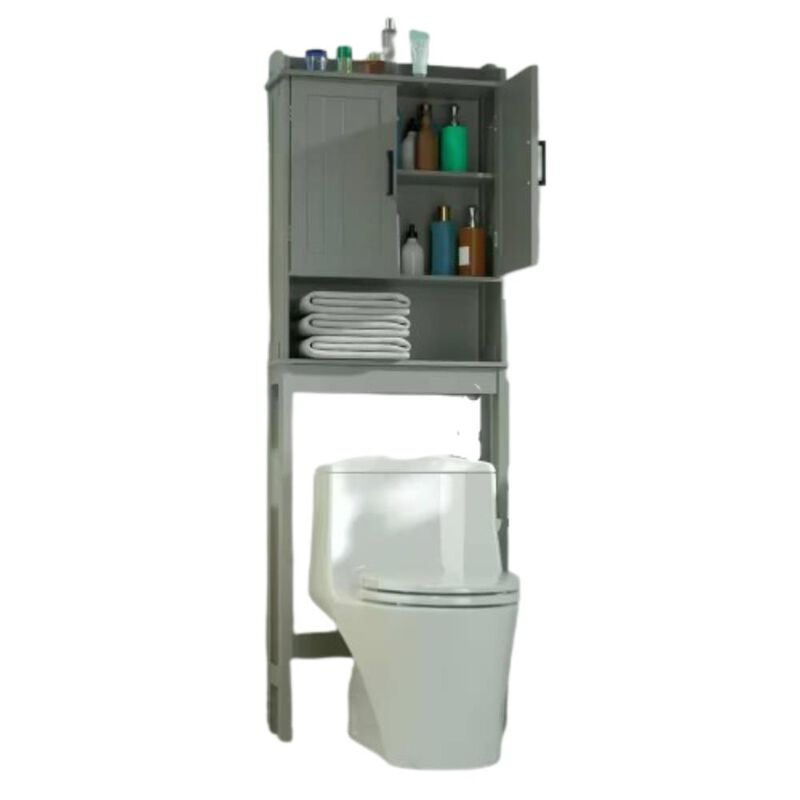 Hivvago Over the Toilet Bathroom Storage Cabinet Shelving Unit in White Wood Finish