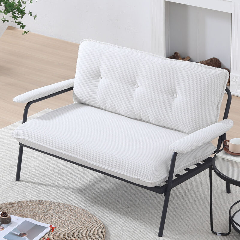 Merax Compact 2-Seater Retro-Modern Sofa image number 1