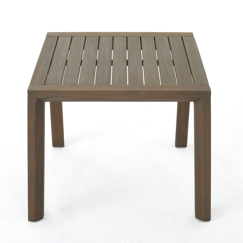 Merax 3 PCS Wood Frame Patio Chairs Table Conversation Set