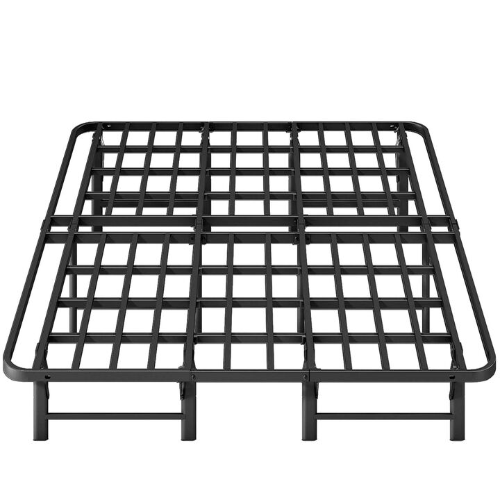 ZIYOO Heavy Duty King Size Folding Bed Frame, 16 Inch High with Sturdy Steel Slats, Metal Platform, No Box Spring Needed, Easy A